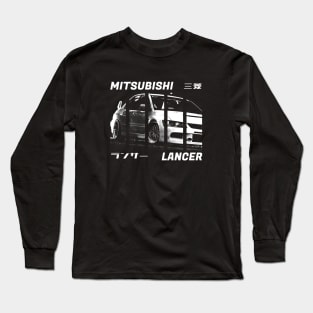 MITSUBISHI LANCER EVO IX Black 'N White 3 (Black Version) Long Sleeve T-Shirt